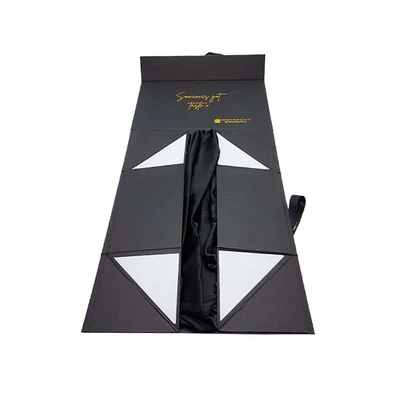 Taaskasutatav must magnetpaberi parukast kastid satiin luksuslik suur postitaja pakend kohandatud logo karmikomplekt pikenduspakend