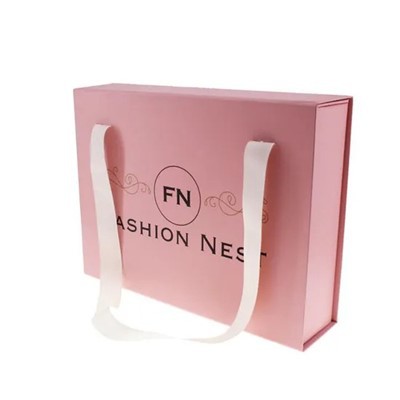 Kohandatud paber luksusjalatsik kokkupandav kokkupandav magnetiline pakendikinkikarp paelaga